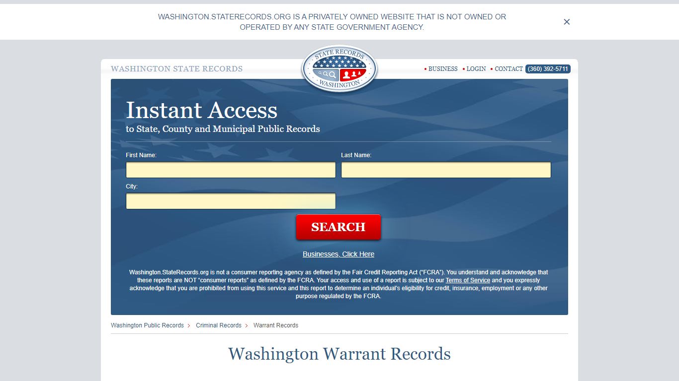 Washington Warrant Search | StateRecords.org